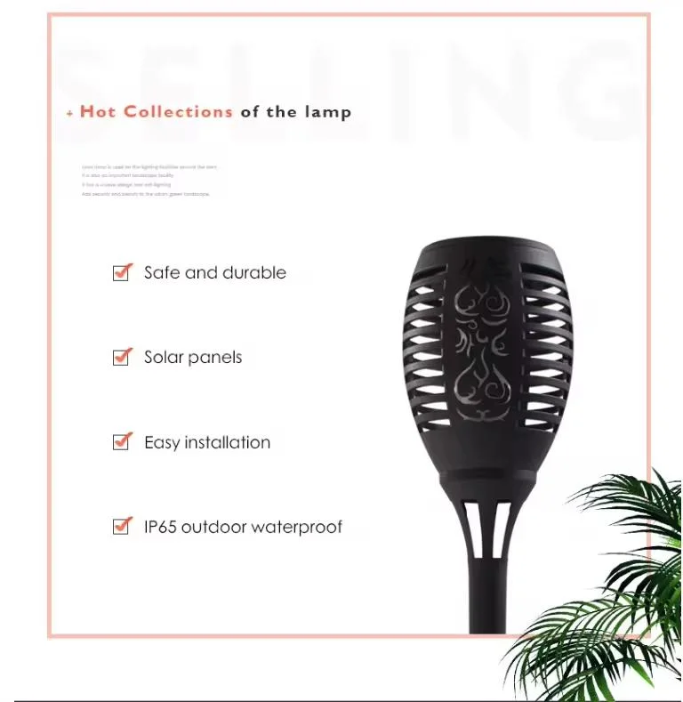 New Style LED Solar Torch Flame Light Torch Flame Decorated Garden Sola Lamp Outdoor LED Solar Powered Garden Lights