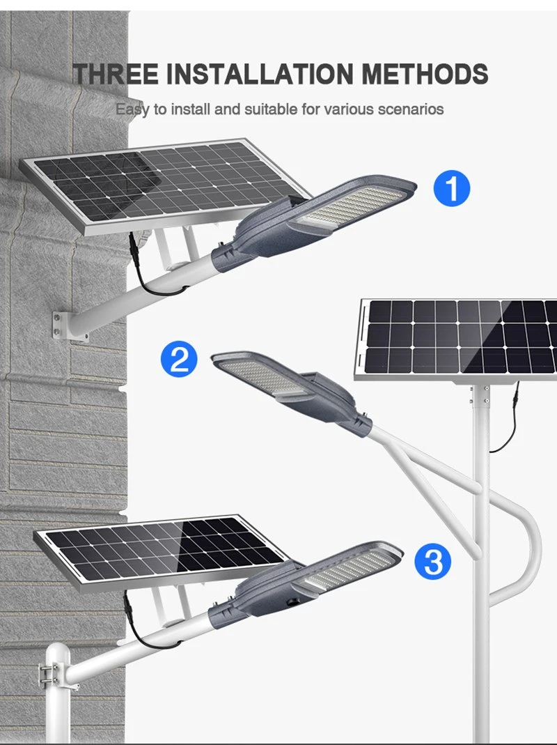 High Brightness IP65 300W 500W Solar Street Light with Lithium Battery Pack Public Lighting Solar Street Light