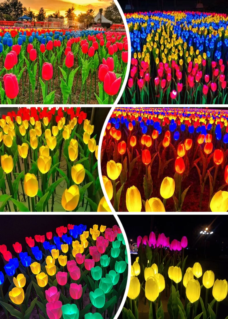 Outdoor Decorative LED Tulip Flower Garden Light for Christmas Decoration