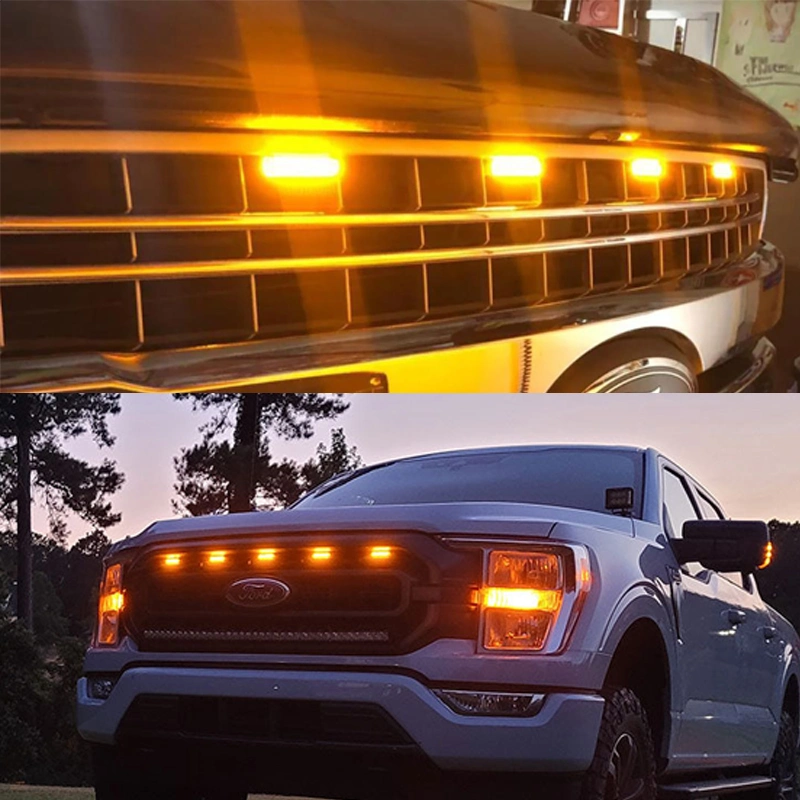 LED Front Grille Lights for Ford F150 F250 F350 2013-2018 Dodge RAM 150 DIY Truck Parking Amber