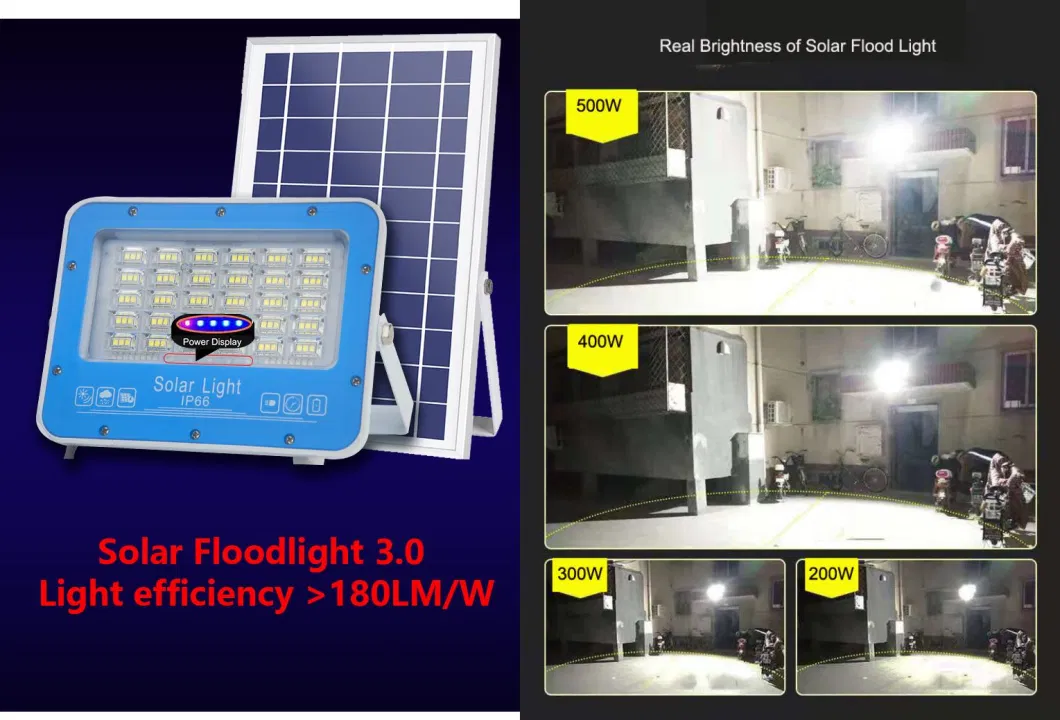 2023 Hot Sell Outdoor Solar Flood Lights 200W 300W 400W 500W Dusk to Dawn Solar Street Light with Remote for Garden