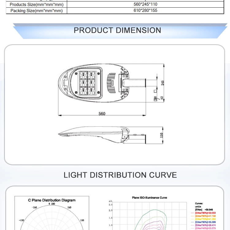 Road Outdoor Waterproof 30W 40W 60W 80W LED Street Light for Country City Yard Cheap Price