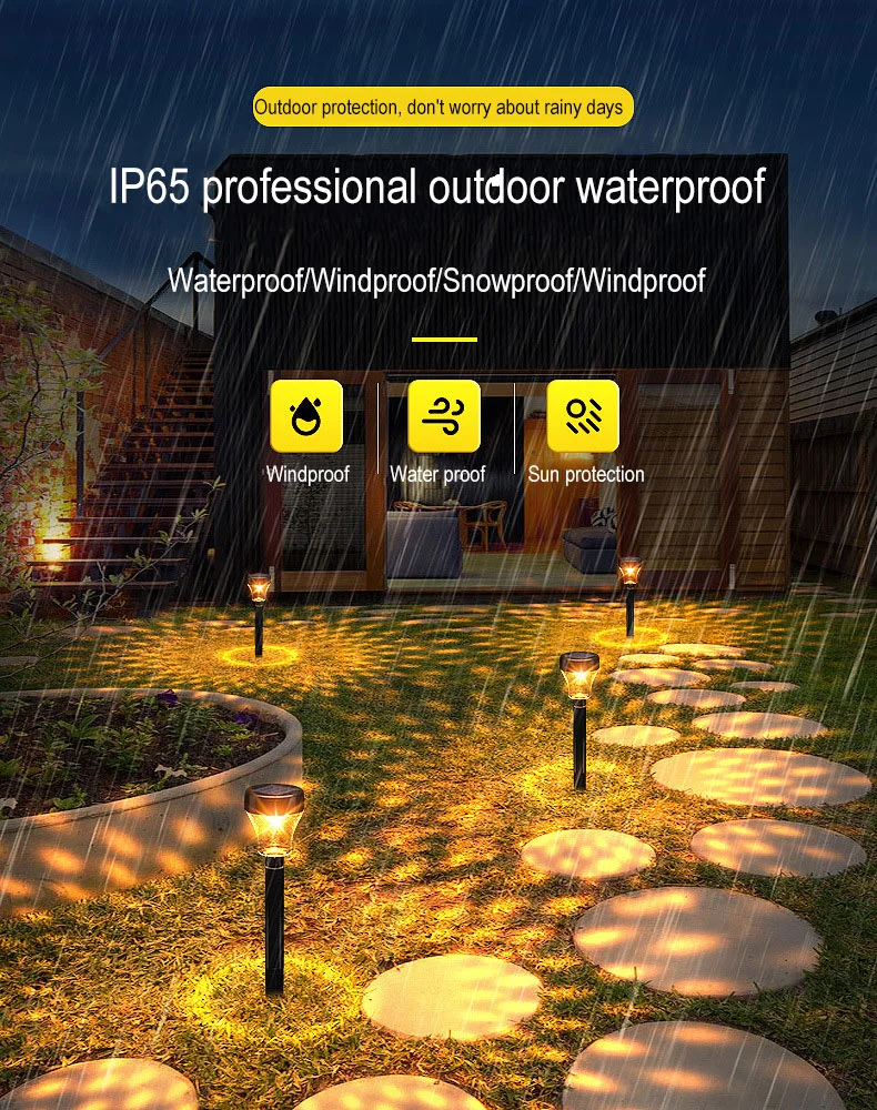 RGB LED Color Changing Solar Lights Garden Pathway Walkways Landscape Solar Powered Lawn Light