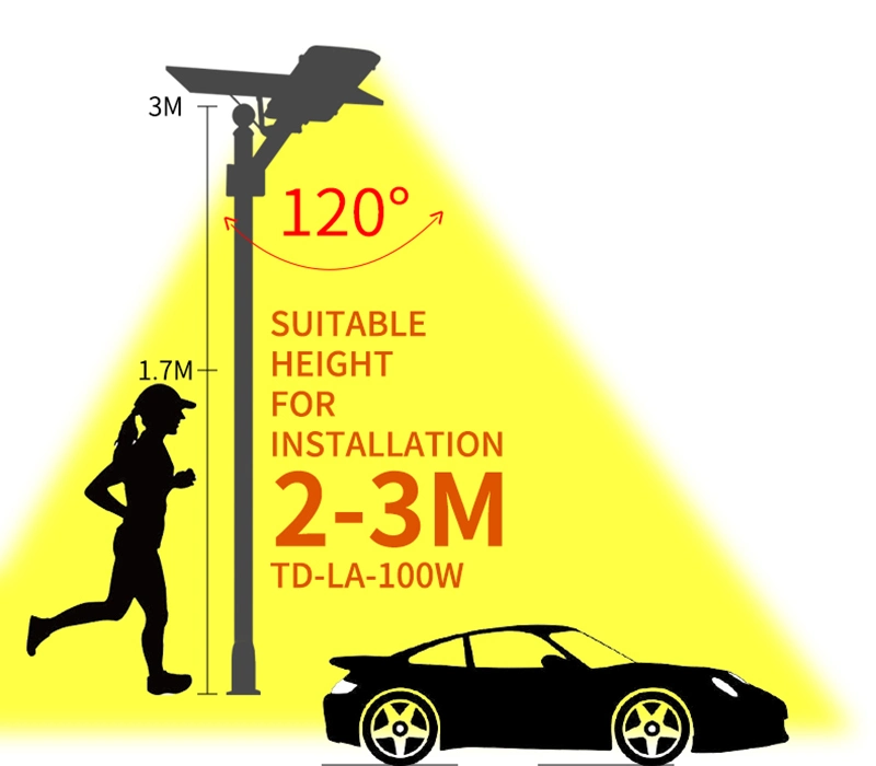 Super Bright Aluminium Solar LED Street Light 100W 200W IP66 Solar Luminaria Publica Outdoor Light with Remote Control Post Light