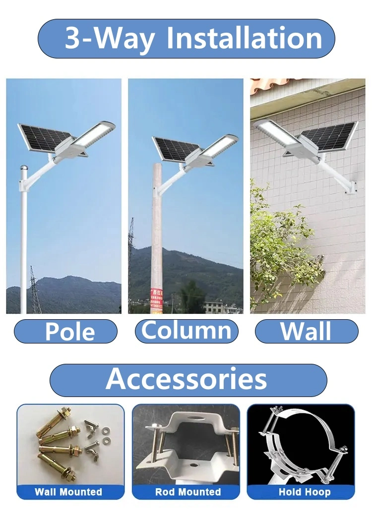 Light Messenger Customized Solar Street Lights Outdoor Lighting Garden Country Yard Lamp Water Proof Flood Wall LED Light with Remote Control