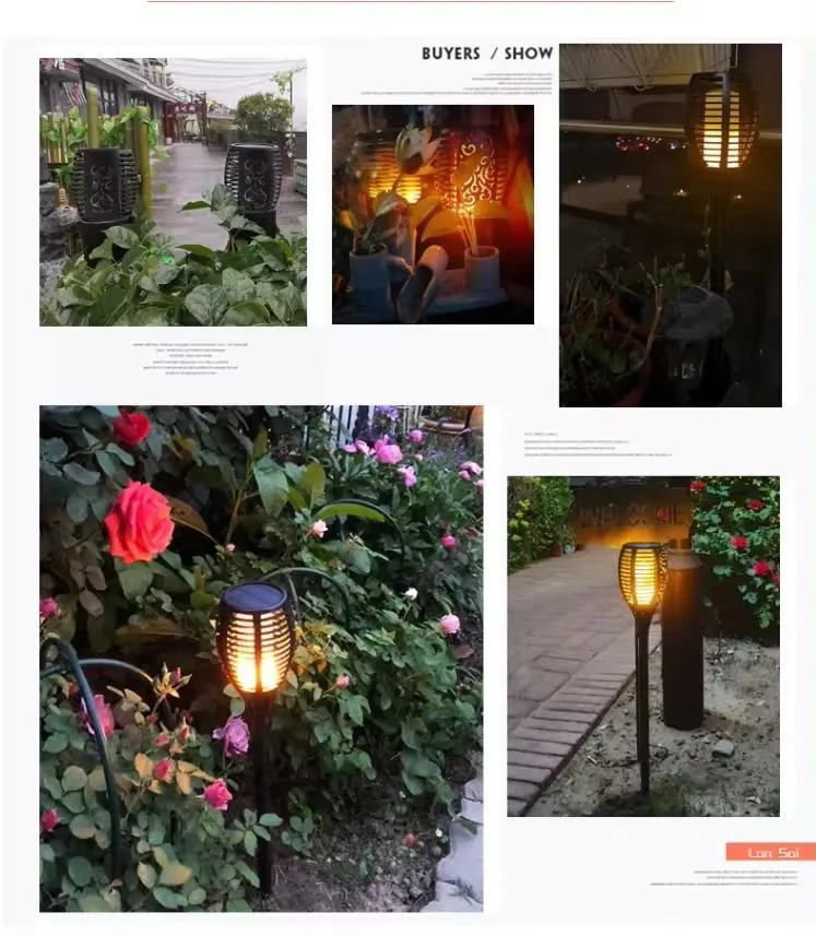 New Style LED Solar Torch Flame Light Torch Flame Decorated Garden Sola Lamp Outdoor LED Solar Powered Garden Lights