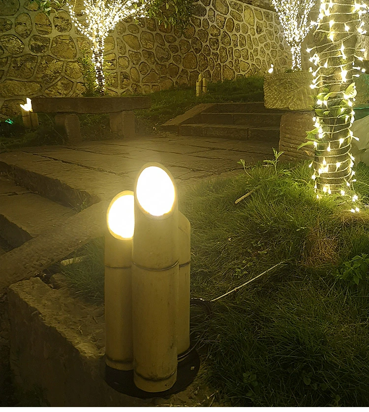 LED Bamboo Lamp Outdoor Lawn Lamp Garden Courtyard FRP Waterproof Bamboo Lamp Simulation Luminous Bamboo Tube Lamp