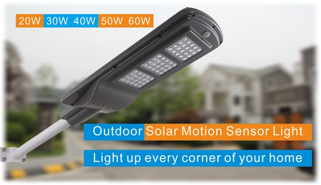 Wall Mounted Parking Lot Sidewalk Solar Street Light 60W LED