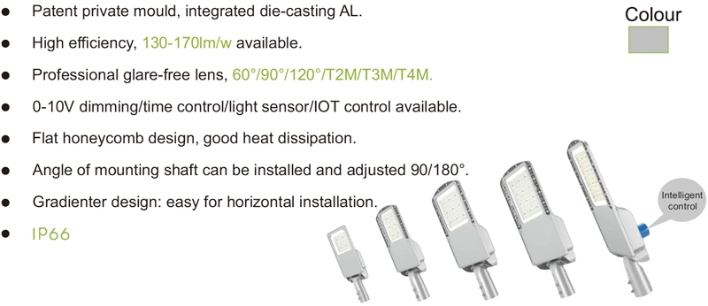 PLC Lorawan Photocell Intelligent Solar LED Street Light for Outdoor Garden Main Road Lighting 50W-300W