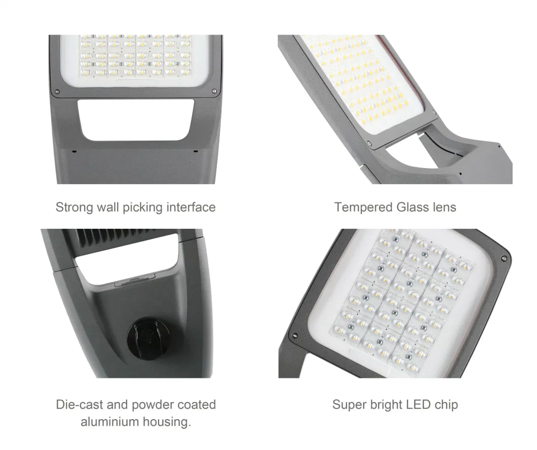 Factory Price High Brightness SMD Waterproof IP66 Aluminum 100W LED Street Light 50Hz 60Hz 50000h Equivalent Outdoor Parking Lot Light