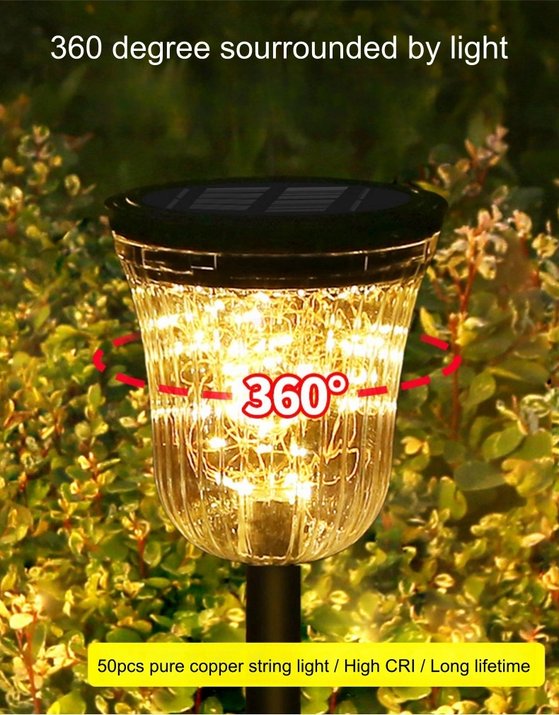 Upgrade LED String Light Inside Outdoor IP65 Waterproof Solar Pathway Lights LED Lawn Garden Light