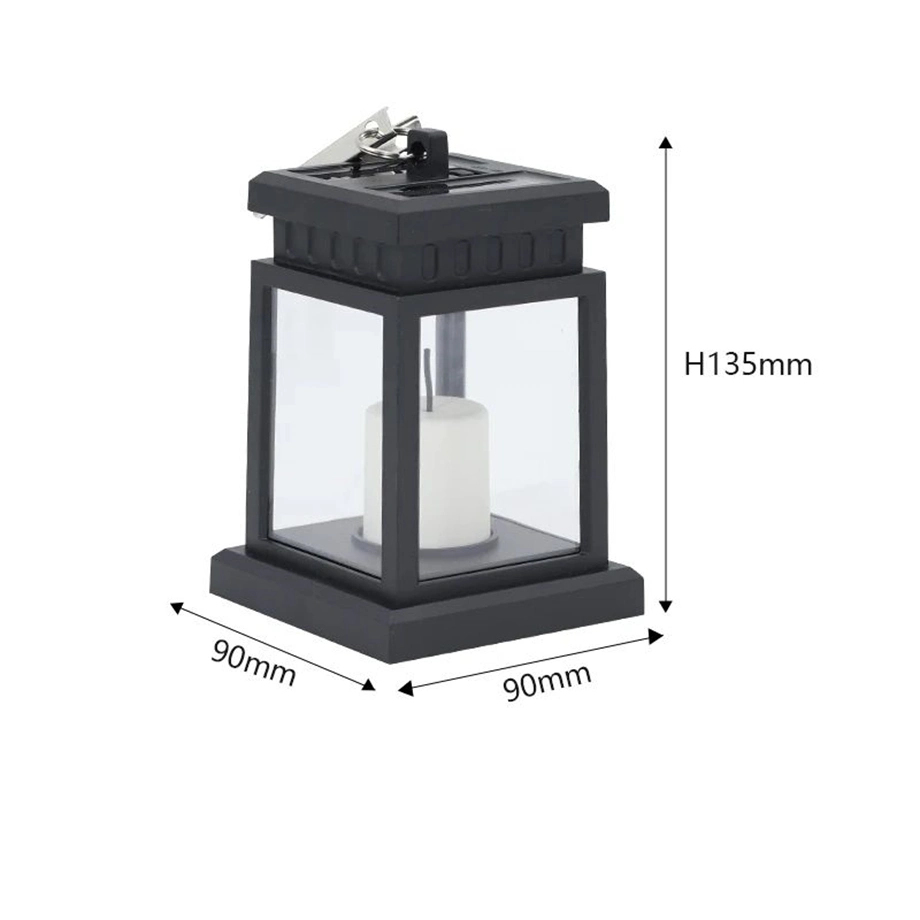 Timjay LED Retro Flickering Hanging Lantern Candle Bright Pathway Decoration Outdoor Waterproof Yard Solar Lamp Garden Light