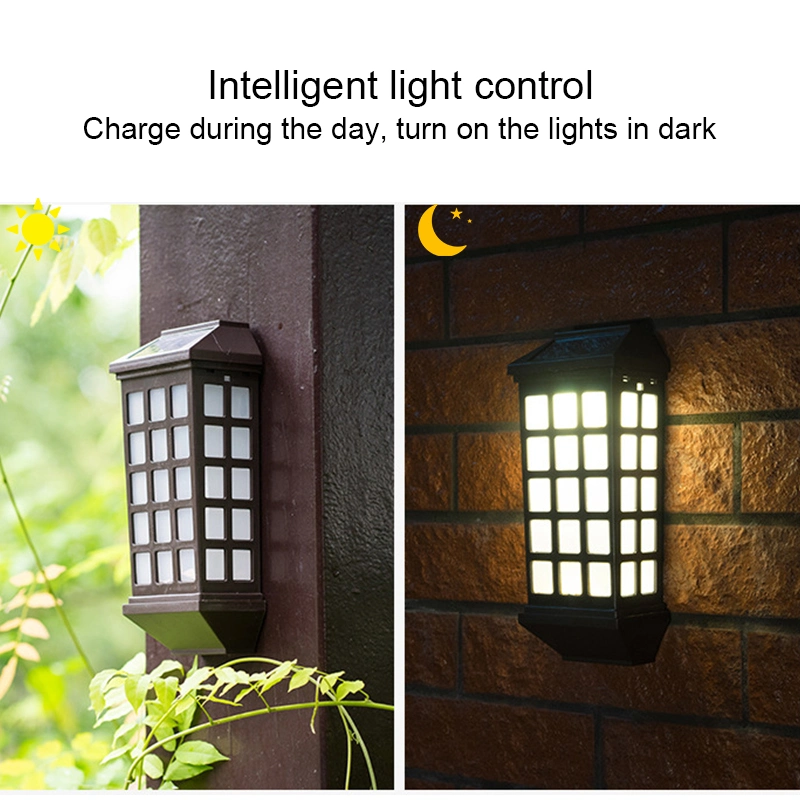 Solar Wall Lamp Outdoor Waterproof Induction Wall Mounted Light for Courtyard Garden