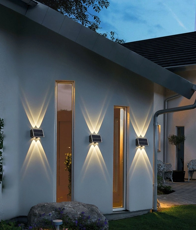 Dusk to Dawn Waterproof Outdoor Wireless Solar Porch Wall LED Lights with 2 Modes for House Exterior Front