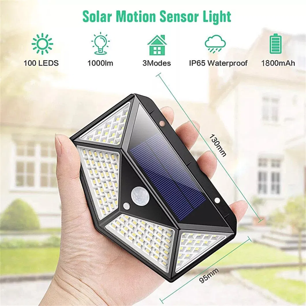 100LED Outdoor Solar Lamps Waterproof Security Courtyard Body Induction Solar LED Garden Light