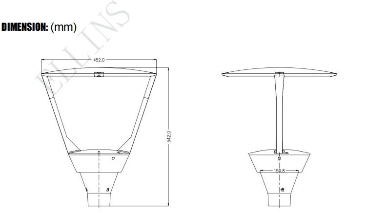 Fade Resistance LED Garden Lantern 50W-120W Courtyard Lamps Outdoor Post Mount Fixtures