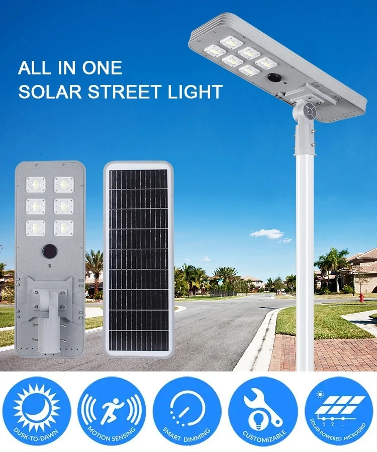 Four Sided Luminous Rural Outdoor Courtyard Lighting with Large Wide-Angle and High-Power Solar Street Lights