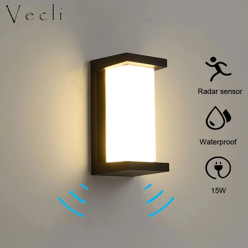 Outdoor Wall Lamp Waterproof IP65 Outdoor LED Light with Motion Sensor (WH-HR-40)