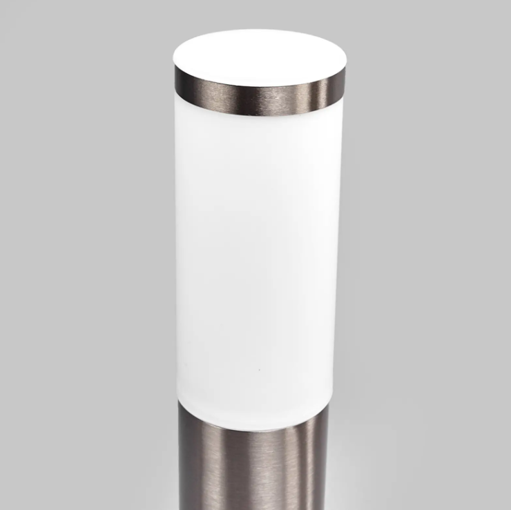 Black Stainless Steel IP44 Pipe Cylinder Round Outdoor E27 15W Warm Lamp Light Garden Landscape