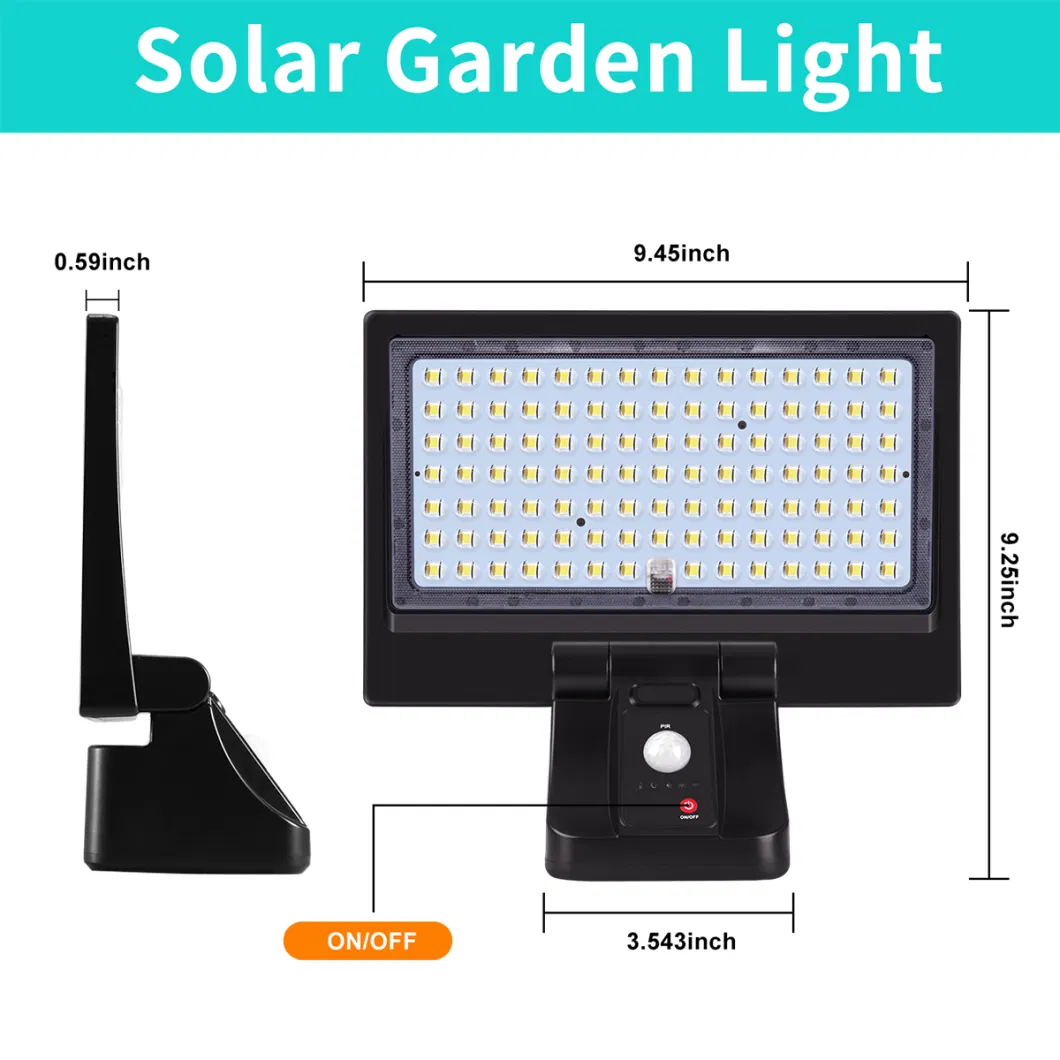 Outdoor Solar Street Light 15W IP65 Waterproof Security 1500lm for Courtyard Solar LED Flood Light Kcd Energy Saving Solar Street Light