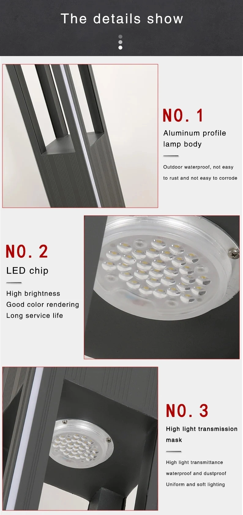 30W/50W 3m Waterproof IP65 Landscape Parking Post Courtyard Lamp Park Garden Lighting Street LED Pathway Pole Light