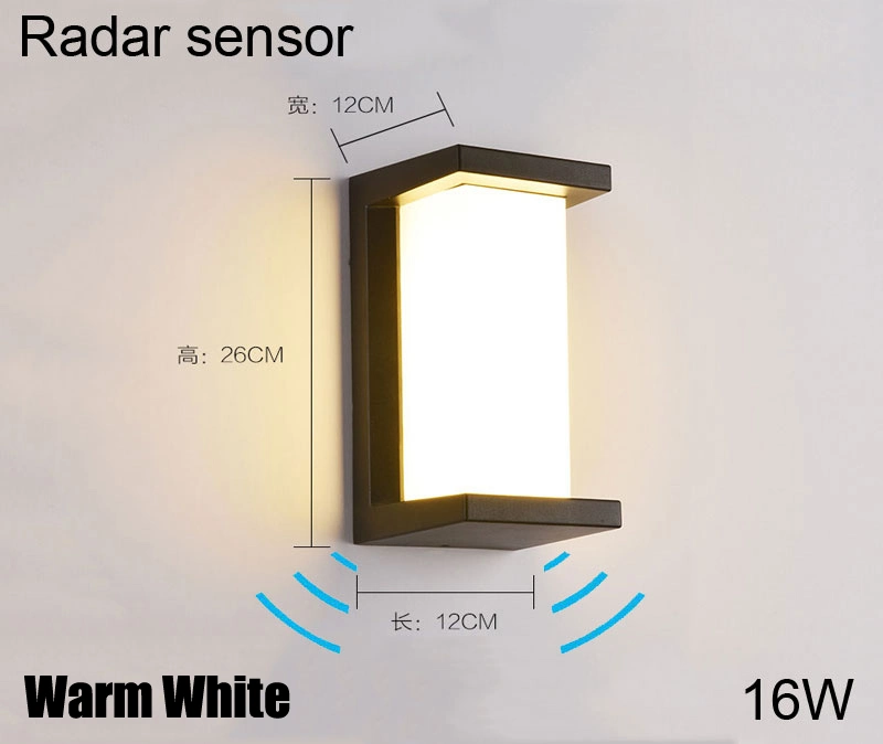 Outdoor Wall Lamp Waterproof IP65 Outdoor LED Light with Motion Sensor (WH-HR-40)