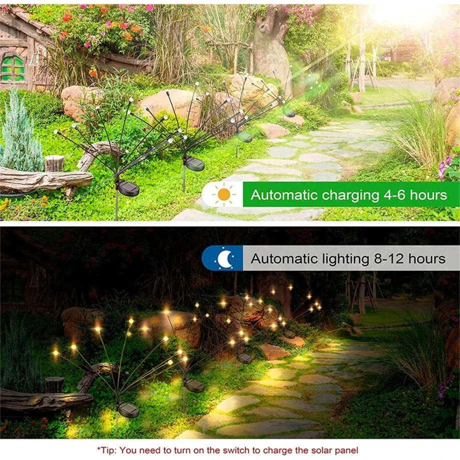 Outdoor Country House Terrace Garden Courtyard Lawn Decoration Waterproof LED Firefly Garden Light Lawn Decor Solar Light