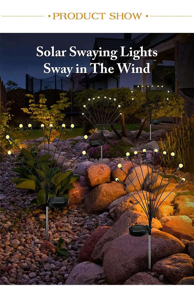 New Upgraded Solar Swaying Light Sway by Wind Solar Outdoor Garden Lights for Yard Patio Pathway Decoration