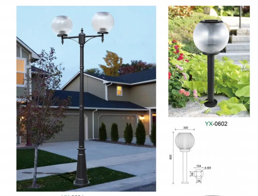 Aluminum Round Shape Fixed Downward Outdoor Solar Garden Lights for Lawn Patio Yard Walkway