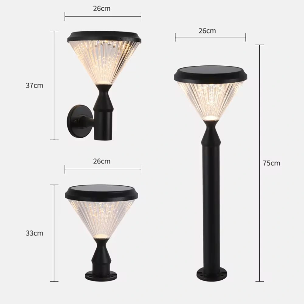 2023 High Quality IP65 Waterproof Cast Aluminum Garden Decorative Modern LED Solar Pillar Light