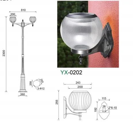 Outdoor 250 mm Solar Garden Ball Light with Remote Waterproof Acrylic Globe Decorative Pillar Lights for Garden/Yard/Villa