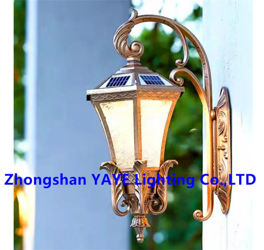 Yaye Hottest Sell LED Solar Outdoor Waterproof IP66 Wall/Garden/Path/Courtyard Lamp with 3 Years Warranty/200PCS Stock