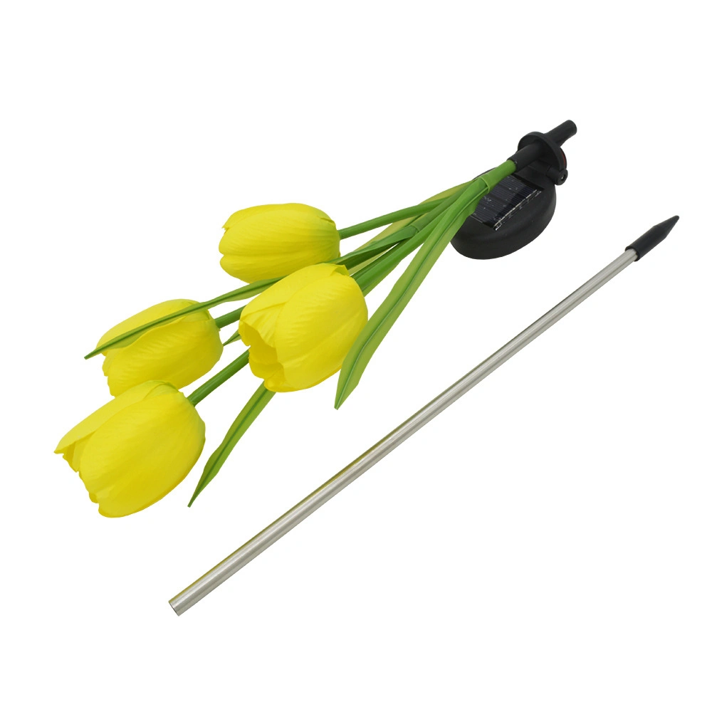 LED Tulip Flower Stake Light Solar Energy Rechargeable for Outdoor Garden Patio Pathway Porch Backyard Esg16583