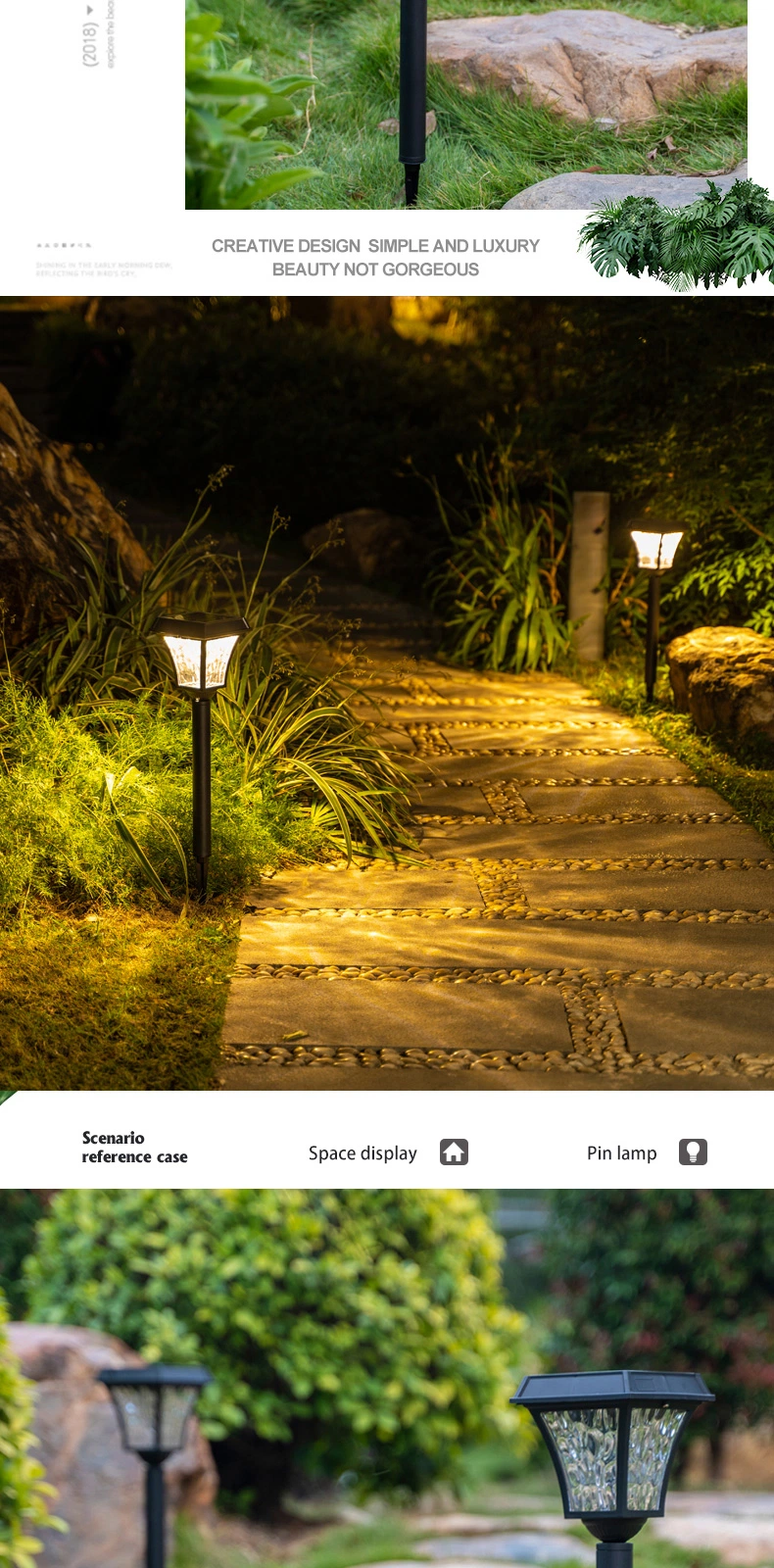 Courtyard Pathway Lighting with Aluminum Bollards