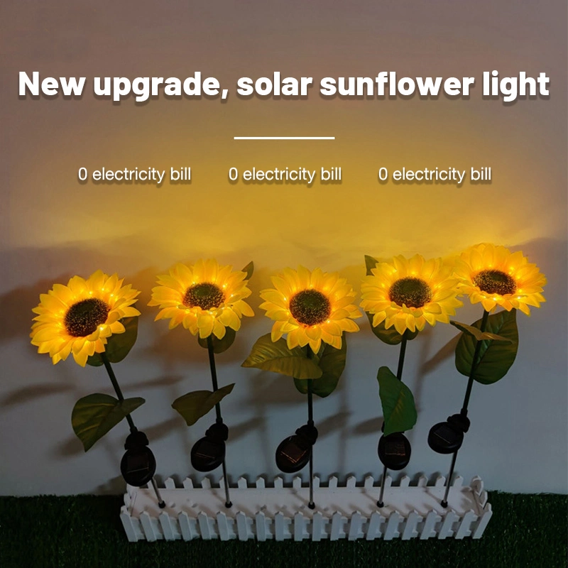 Solar Garden Park Lights Outdoor Decoration LED Sunflower Lights Waterproof IP65 Garden Courtyard Lawn Lamp