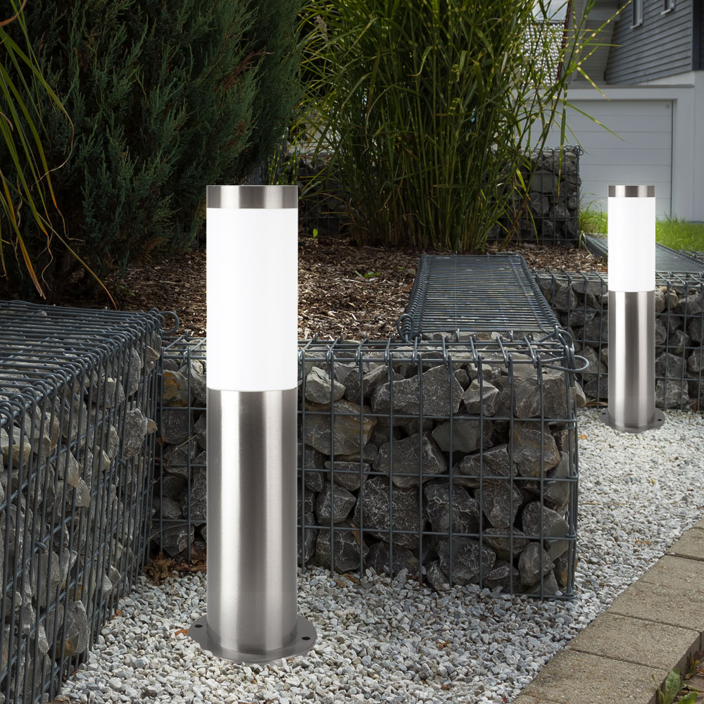 Black Stainless Steel IP44 Pipe Cylinder Round Outdoor E27 15W Warm Lamp Light Garden Landscape