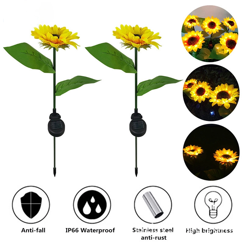 Solar Garden Park Lights Outdoor Decoration LED Sunflower Lights Waterproof IP65 Garden Courtyard Lawn Lamp