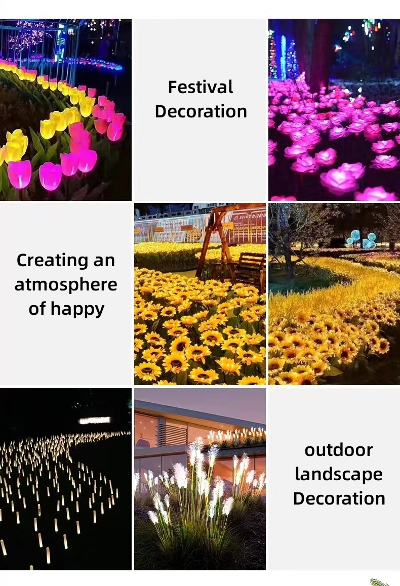 Outdoor Decorative LED Tulip Flower Garden Light for Christmas Decoration