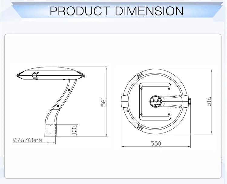 Outside Waterproof Anti Rain IP66 Garden Street Lighting 30W 60W 100W LED Lights for Home