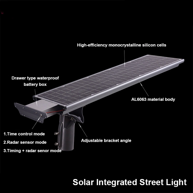 LED Solar Street Light Commercial Grade Everan Series 8000 Lumens All in One LED Solar Street or Area Light Solar Street Exterior Motion Outdoor Solar Lamp Post