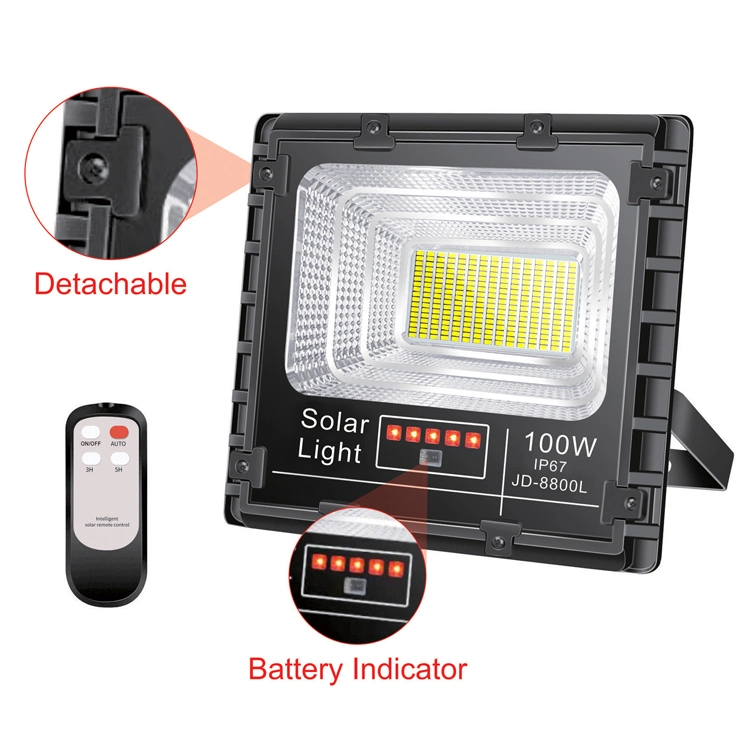 200W Outdoor Solar LED Flood Light 100W 50W Lamp Waterproof Outdoor Lighting Solar Power Station