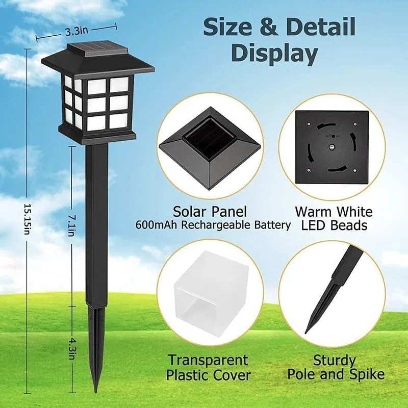 Solar Outdoor LED Lawn Small House Light Mini Solar Palace Light