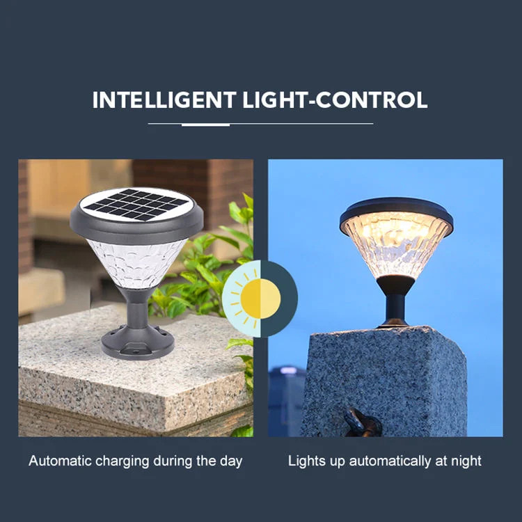 2024 Private Aluminum European Style IP65 Waterproof Outdoor Solar LED Yard Lawn Bollard Pillar LED Garden Light