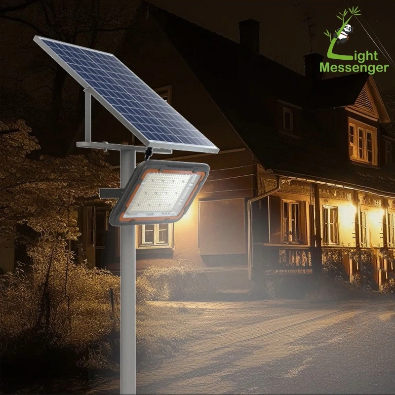 Light Messenger High Quality Solar Powered Floodlight LED Lamps for Outdoor Parking Lot Garden Courtyard Court Security100W 200W 300W Solar LED Flood Light