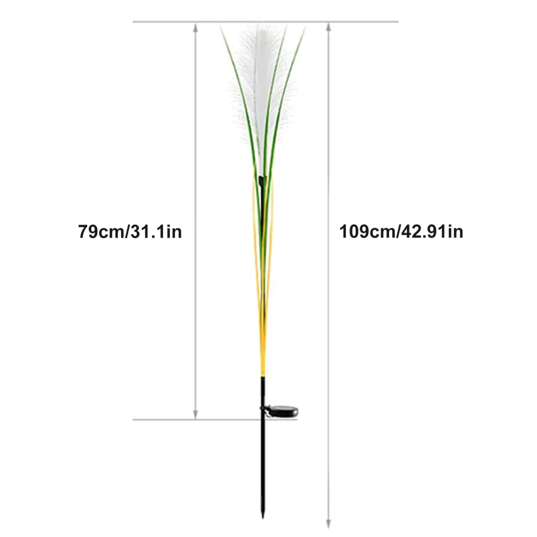 LED Solar Garden Luminous Reed Lights Outdoor Decorative Solar Powered Flower Stake Light Christmas Lights for Yard Lawn Garden