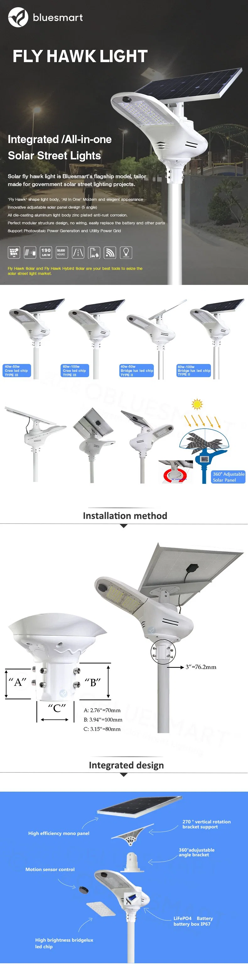 LED Street Solar Garden Night Lamp for Remote Area