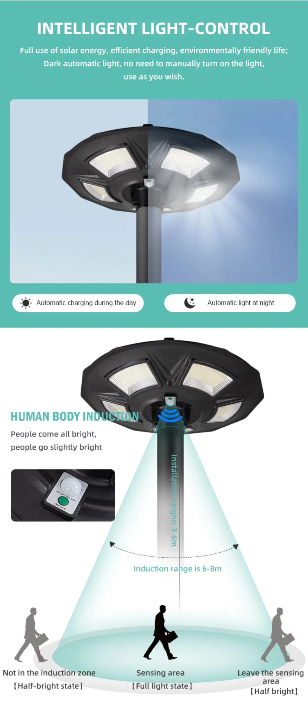 Eco-Solar Integrated Street Light for Outdoor Use