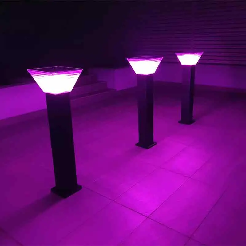 RGB Solar Bollard Light CCT Changeable Warm White/Cool White Solar Pathway Lights