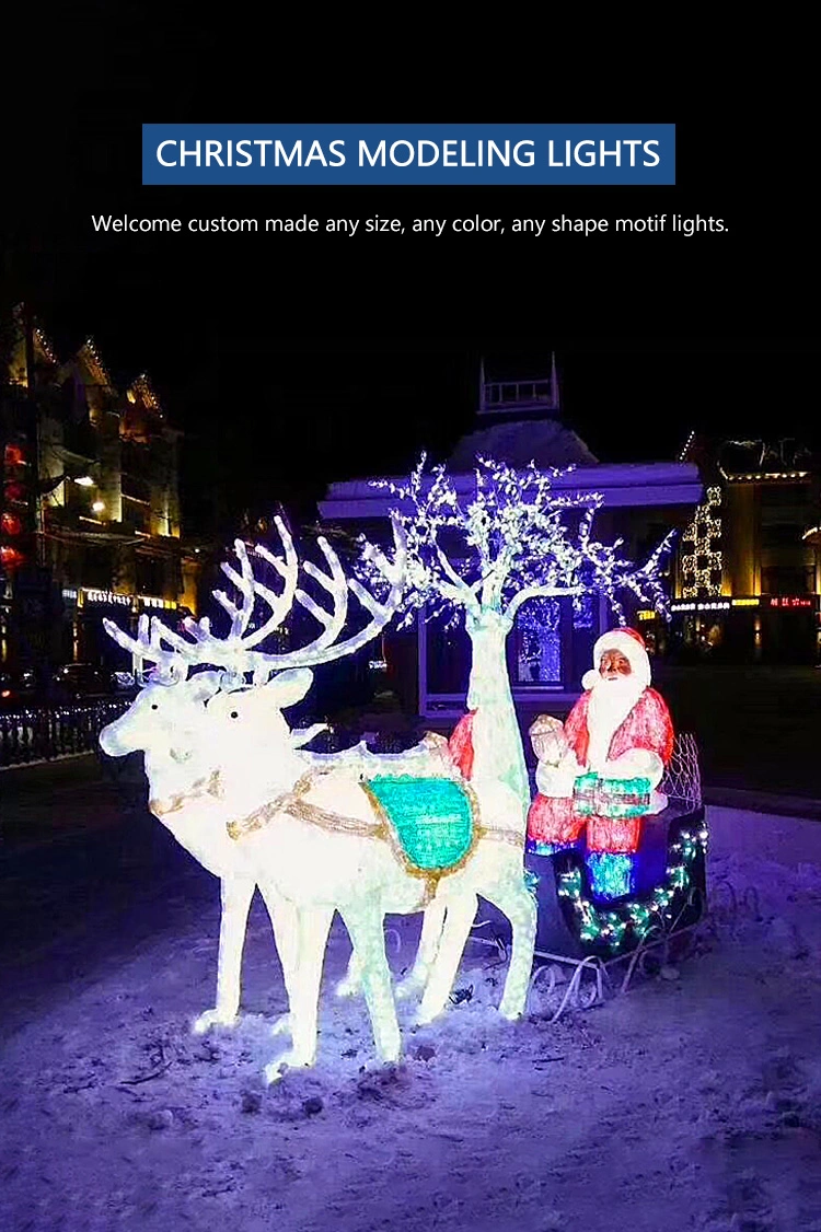 Outdoor Santa Claus Modeling Lights LED Animal Landscape Scenic Park Santa Claus Lights Motif Light