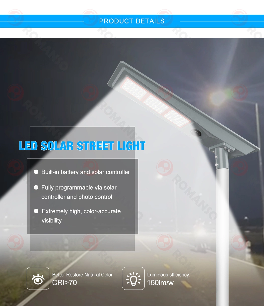 Waterproof Backyard Street Lamps Security Lamp LED Solar Street Light